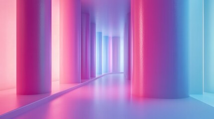 Poster - minimalist holographic background with a smooth gradient of shimmering pastels, exuding elegance and futuristic beauty