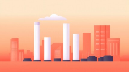 Poster - Minimalist Financial Infographic of Carbon Tax and Clean Energy Transition in a Modern Urban Skyline Carbon Tax concept.