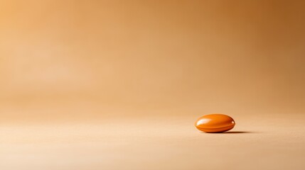 Aufkleber - Close-up shot captures a smooth orange lightbulb softly illuminated on a plain background, creating a calming aesthetic perfect for minimalist designs