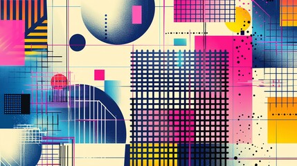 Poster - An abstract background with geometric shapes and lines.