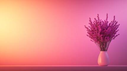 Poster - A close-up shot captures a vibrant bundle of lavender flowers with rich textures. The calming pastel gradient background enhances the peaceful aesthetic