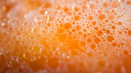 Poster - Detailed view of a computer motherboard's circuitry features glowing orange lines and tiny bubbles, showcasing the precision of advanced technology with ample copy space