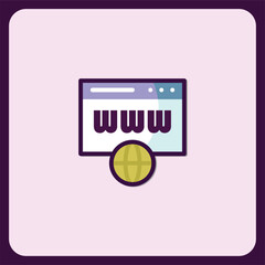 Fototapete - website browser icon with globe, global online access