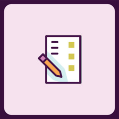 Poster - Checklist Icon Design with Pencil for Task Management