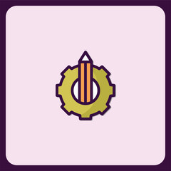 Poster - Gear and Pencil Icon Design, Creative Engineering Solution
