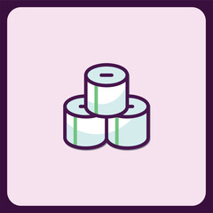 Poster - Stack of Three Cylindrical Canisters Icon Illustration