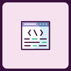 Poster - Website Development Coding Icon, Webpage Programming Symbol, Software Interface Design Element