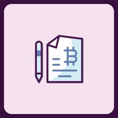 Aufkleber - Bitcoin Transaction Record Icon Illustration Design