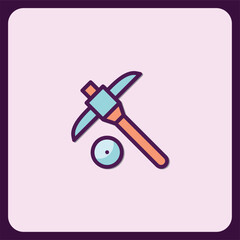 Poster - Modern Colorful Pickaxe Icon Design Illustration