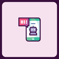Poster - Mobile App Robot Chatbot Interface Design Illustration