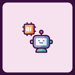 Poster - AI Robot Icon Design, Modern Artificial Intelligence Technology