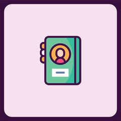 Poster - Modern Contact Book Icon Design, Minimalist Style Illustration