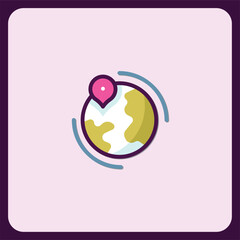 Poster - Global Positioning System Icon Design, Minimalist Location Tracker Illustration