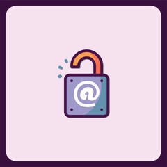 Poster - Unlocking Email Security, Open Padlock with Email Symbol