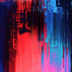 Aufkleber - Dynamic Hues: A Striking Abstract Painting with Bold Red, Blue, and Black Strokes Creating a Modern and Expressive Composition