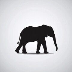 Aufkleber - Elephant Silhouette Art: Striking depiction of the majestic animal in a minimalist style, exuding strength and serenity.