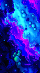 Poster - Colorful abstract design featuring swirls and bubbles on a vibrant background. Generative AI