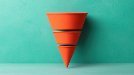 Poster - green screen infographics concept. Funnel Infographic for Optimizing Customer Journey and Sales Processes