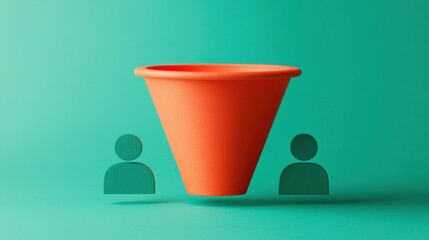 Aufkleber - green screen infographics concept. Sales Funnel Infographic with Minimalist Geometric Shapes and Colors
