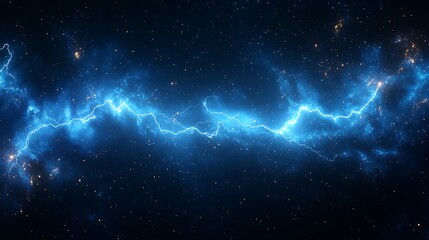 Wall Mural - Abstract cosmic energy, luminous bolts, dark space. Possible use  Science fiction background