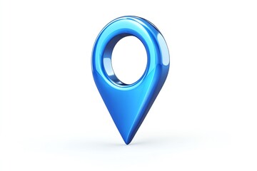 Fototapete - Blue pointer pin location navigation gps search map marker sign  icon or symbol website element concept illustration on white background 3D rendering