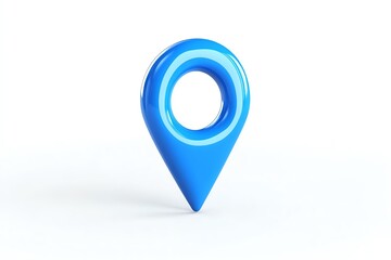 Fototapete - Blue pointer pin location navigation gps search map marker sign  icon or symbol website element concept illustration on white background 3D rendering