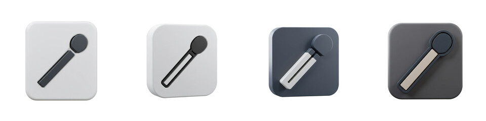 Poster - Four Match Icons in Various Colors on a Transparent Background