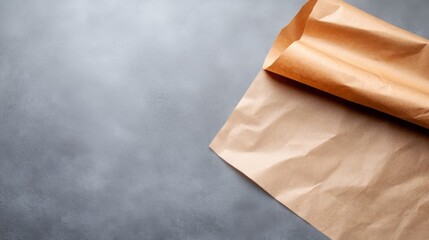 Poster - Close-up view of textured parchment paper in warm beige on a neutral background highlights natural fiber details, perfect for craft or design projects