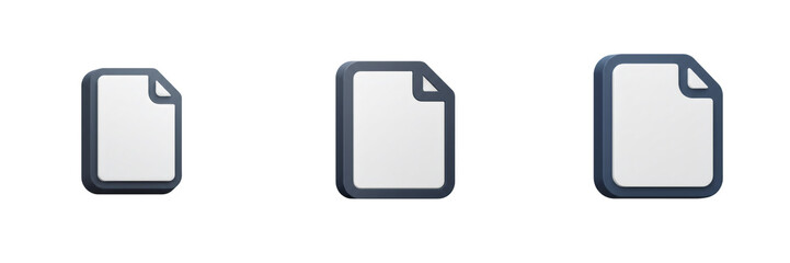 Poster - Three Document Icons in Varying Sizes on Transparent Background