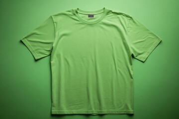 Leinwandbilder - A sleek black mens t-shirt is laid flat on a pastel green background, highlighting its smooth fabric and clear front and back views with plenty of copy space available
