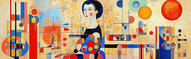 Aufkleber - Exploring the Horizon of Emotion Through Vivid Shapes and Colors in Modern Artistic Expression