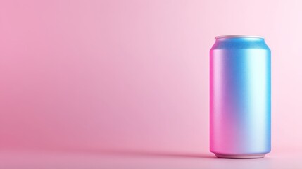 Leinwandbilder - A frontal close-up of a beverage can mockup featuring a gradient artwork. An empty text placeholder provides space for branding, set on a clean background