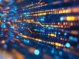 digital data stream flowing in cyberspace