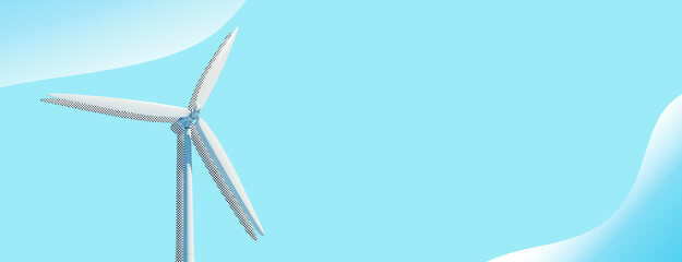 Poster - Windmill on a light blue background. 3D Rendering