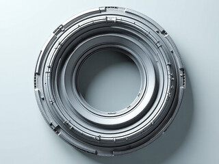 Wall Mural - a silver circle with a lot of lines and dots. it looks like a tire but it's not