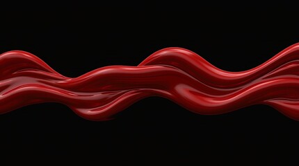 Poster - A red ribbon is shown on a black background