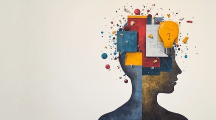 Poster - A head with a light bulb in it