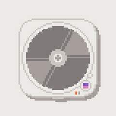Poster - Minimal Wall Holding CD Player Concept Art, Pixel Art Styled