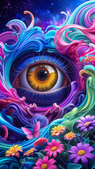  Surreal Amber Eye Artwork with Intricate Iris Details and Realism