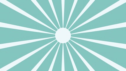 Poster - a sunburst design with a light blue and white color palette, radiating from a central point, creating a visually striking and dynamic composition