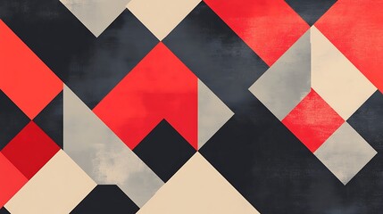 Wall Mural - a banner for presentations featuring bold red and gray geometric patterns with clean, professional a