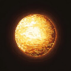 Poster - Glowing Pixelated Sphere in Dark Space