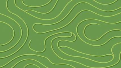 Poster - Abstract green background with organic flowing lines and soft shadows. Its simple yet captivating design, evoking a sense of natural patterns and modern minimalism. 