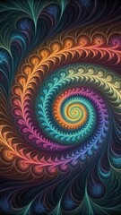 Poster - A psychedelic and mesmerizing spiral pattern in various colors