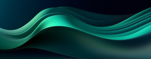Fototapete - Bright blue and green wave. Abstract background with blue and green waves. stylized blue and green background with wavy and curved lines