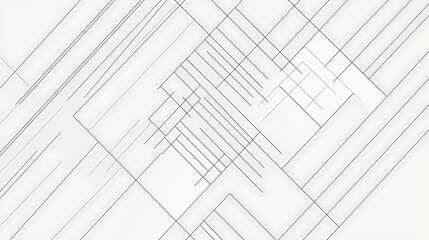 Wall Mural - a minimalist design with thin, intersecting lines creating geometric patterns on a white canvas