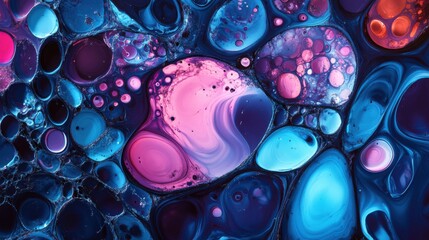 Poster - Colorful Abstract Splash Designs on Glossy Background