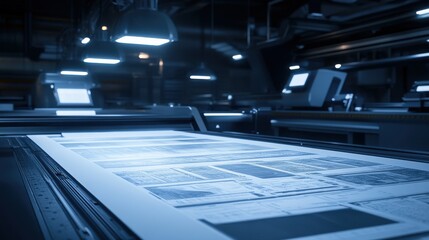 Poster - Futuristic Printing System with Abstract Design Elements