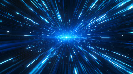 Wall Mural - blue and gold galaxy with rotating stars
