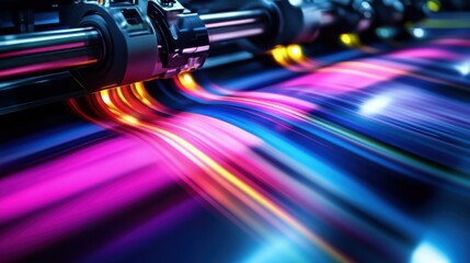 Poster - High-Speed Colorful Printing Equipment in Action